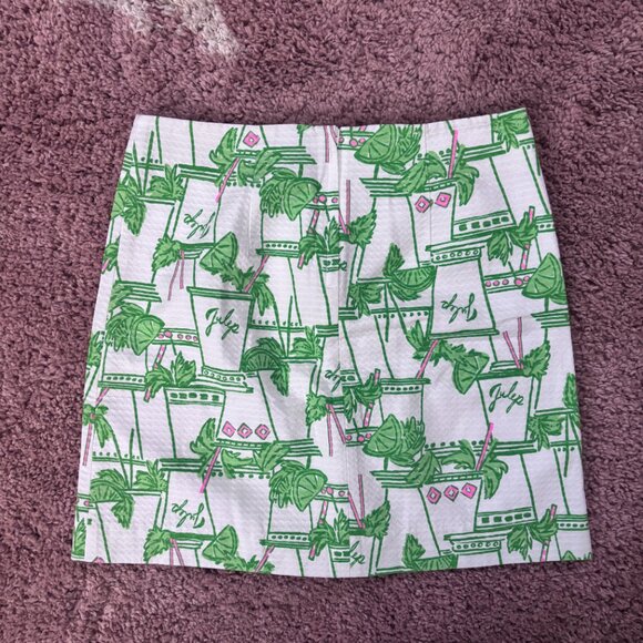 Lilly Pulitzer Just Add Mint Julep Skirt Size 4 Pink Green White Style 52577 - Picture 3 of 8
